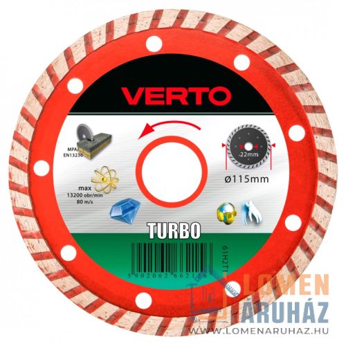 GYÉMÁNTVÁGÓ VERTO 61H2T1 115 MM TURBO