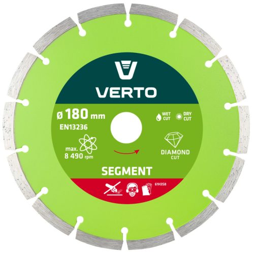 VERTO Gyémánt vágókorong 180mm szegmentált