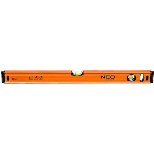 NEO TOOLS Vízmérték 60cm, 2 libella, 1 mart talp