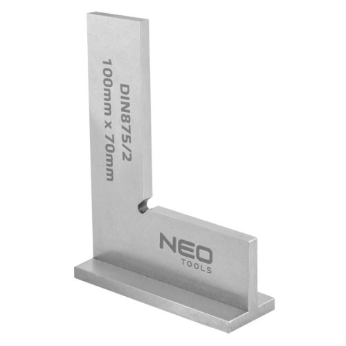 NEO TOOLS Precíziós talpas derékszög, DIN875/2, 100x70mm