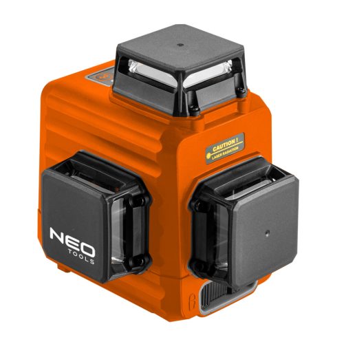 NEO TOOLS Lézeres szintező, 3D önbeálló keresztvonallézer, 3x360 fokos, 15m, mágneses tartó, céltábla, koffer, piros