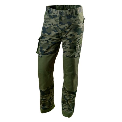 NEO TOOLS Terepmintás Munkásnadrág,CAMO, 60% pamut, 40% polyester, 255 g/m2, L