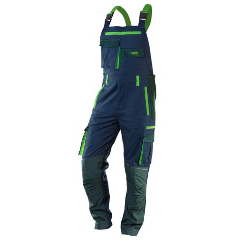 NEO TOOLS Kantáros Munkásnadrág, PREMIUM, 62% pamut, 35% polyester, 3% elastane, M