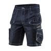 NEO TOOLS Farmer Rövid munkásnadrág, DENIM, cipzáros oldalzsebekkel, 98% pamut, 410g/m2, XL