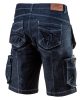 NEO TOOLS Farmer Rövid munkásnadrág, DENIM, cipzáros oldalzsebekkel, 98% pamut, 410g/m2, XS