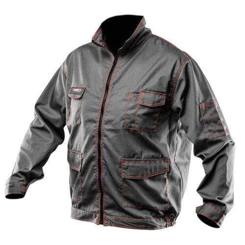 NEO TOOLS Munkavédelmi kabát, BASIC, M/50, 35% pamut, 65% polyester, Többfunkciós zsebek, gumírozott derék, CE EN341