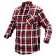 NEO TOOLS Flanel munkaing, piros-fekete-fehér, 100% pamut, M