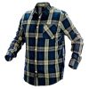 NEO TOOLS Flanel munkaing, kék-oliva-fekete, 100% pamut, XL