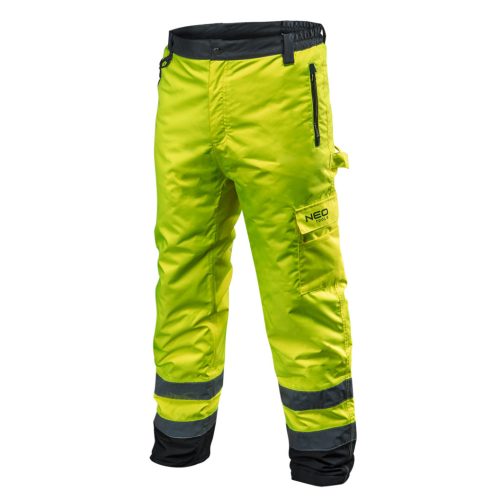 NEO TOOLS Láthatósági Softshell Munkásnadrág, citromsárga, XL