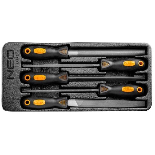 NEO TOOLS Reszelő készlet 5db, műhelykocsitálcával