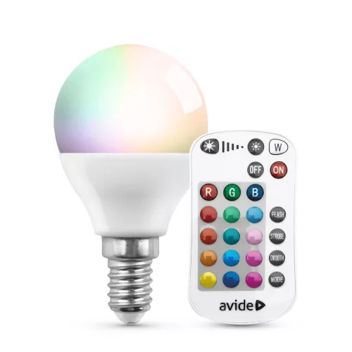 Avide Smart LED Mini Globe 4.9W RGB+W 2700K IR Távirányítóval izzó