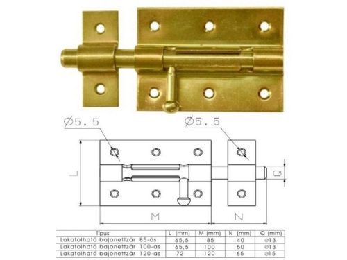 BAJONETT TOLÓZÁR HORG. 100 MM LAKATOLHATÓ/5 DB