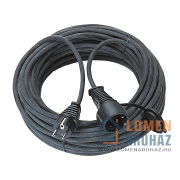 Hosszabbító kábel 15 m fekete 3G1,5 gumi kábel IP 44