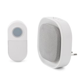   Entac Hálózati Ajtócsengő Éjjeli Fény Funkcióval Elemes IP44 adókészülékkel