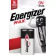 Energizer Max Alkáli 9V elem B1