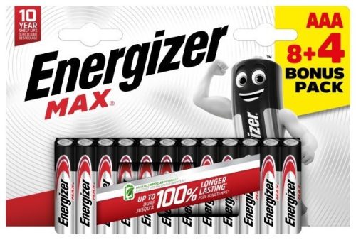 Energizer Max alkáli elem AAA B8+4