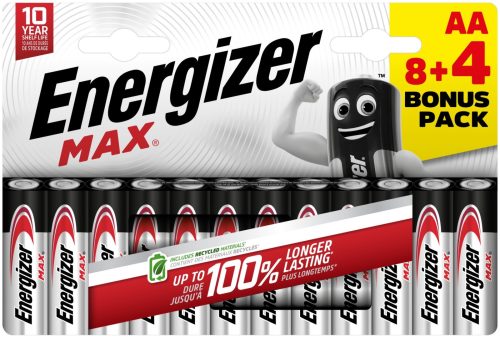 Energizer Max alkáli ceruza elem AA B8+4