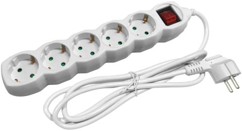 Entac elosztó 5 foglalat kapcsolóval  5m 3G1.5