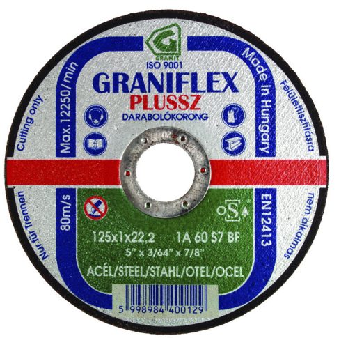 Gránit vágókorong 230x3.2x22.23 1A36S7BF 80 (Graniflex Plussz)