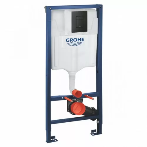 Grohe Solido  3 az 1-ben falsík mögötti tartály +fekete nyomólap
