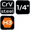 Imbusz dugókulcs 1/4" H3, 37mm, min. rendelés: 5db