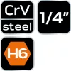 Imbusz dugókulcs 1/4" H6, 87mm, min. rendelés: 3db