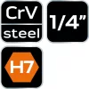 Imbusz dugókulcs 1/4" H7, 87mm, min. rendelés: 3db