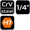 Imbusz dugókulcs 1/4" H7, 87mm, min. rendelés: 3db
