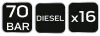 Kompresszió mérő készlet diesel 16db