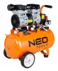 Kompresszor, 24L, 8 bar, 125l/perc, extra csendes, kefementes motorral, olajmentes, 80db