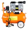 Kompresszor, 24L, 8 bar, 125l/perc, extra csendes, kefementes motorral, olajmentes, 80db