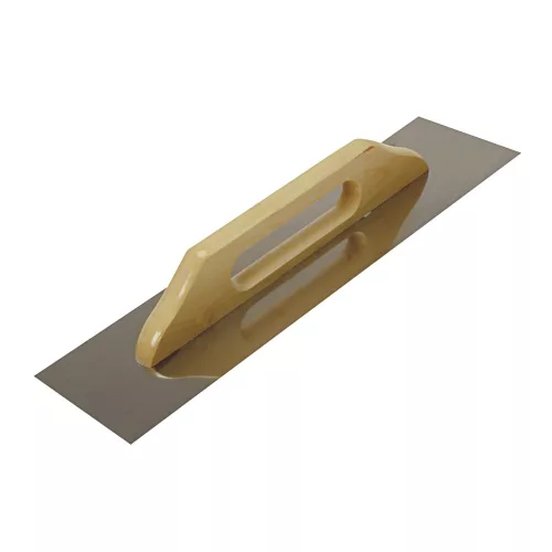 Acél simító, rozsdamentes, 480x130mm, fa markolat
