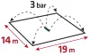 Négyszögesőztető, billenő, öntöző, 14x19m-266m2, 16 fúvóka