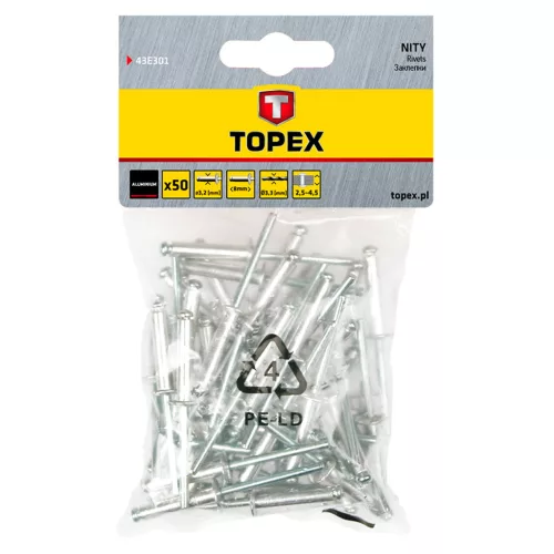 Popszegecs 3.2x8mm, 50db, min. rendelés: 5cs