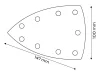 Csiszolópapír, tépőzáras, deltacsiszolóhoz,100x147mm, P120, 9 lyukas, 5db/cs (04-623-hoz)