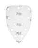 Csiszolópapír tépőzáras deltacsiszolóhoz 140x140x80mm, K80, 11 lyukas, 5db, min. rendelés: 5cs