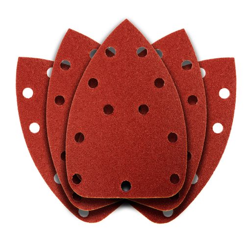 Csiszolópapír tépőzáras deltacsiszolóhoz 140x140x80mm, K100, 11 lyukas, 5db, min. rendelés: 5cs