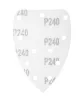 Csiszolópapír tépőzáras deltacsiszolóhoz 140x140x80mm, K240, 11 lyukas, 5db, min. rendelés: 5cs