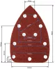 Csiszolópapír tépőzáras deltacsiszolóhoz 140x140x80mm, K240, 11 lyukas, 5db, min. rendelés: 5cs