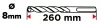 Betonfúró SDS PLUS 8x260mm, S4 type, 4 élű, vasbetonhoz