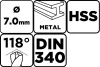 Csigafúró, HSS, hosszú, DIN340, 75mm, min.rendelés: 3db