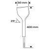 Lapátvéső SDS MAX 50x400mm 25 fokban hajlított, NEO TOOLS