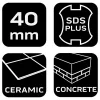Lapátvéső SDS PLUS 40x250mm, 25 fokban hajlított, NEO TOOLS