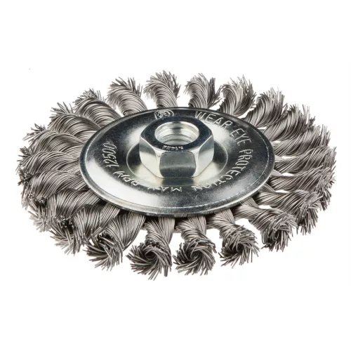 Drótkorong, tányér egyenes, sodrott 115mm INOX M14