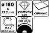 Gyémánt vágókorong 180x22.2mm, vizes