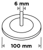 Drótkorong, tányér, műanyag, 100mm, csapos