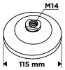 Drótkorong, tányér, sodrott, 115mm, M14