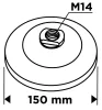 Drótkorong, tányér, sodrott, 150mm, M14
