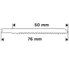 Dekopírfűrészlap, U-befogó, HCS, 12TPI, 50/76mm, fa-rétegelt lemez, 2db, min.rendelés: 3db