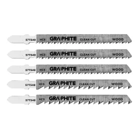   Dekopírfűrészlap készlet, T-befogó, HCS, 6TPI/10TPI, 74/100mm, fa-rétegelt lemez, 5db